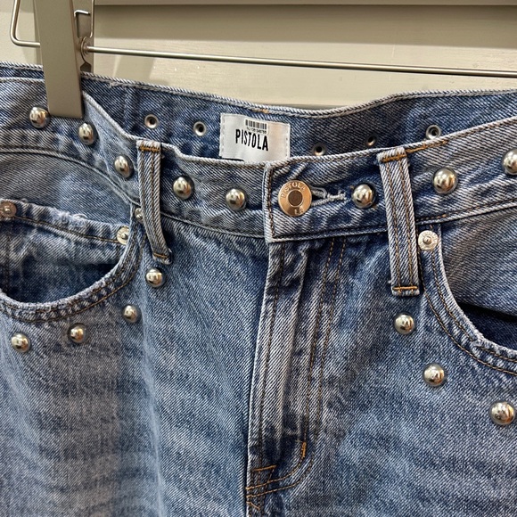 Pistola Lexi Denim Jeans with Silver Studs - Picture 3 of 7